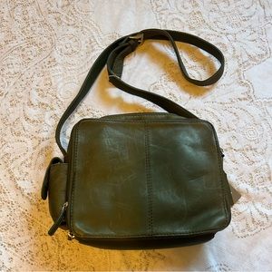 NEW vintage Great American Leather Works Crossbody/Shoulder Bag green Medium